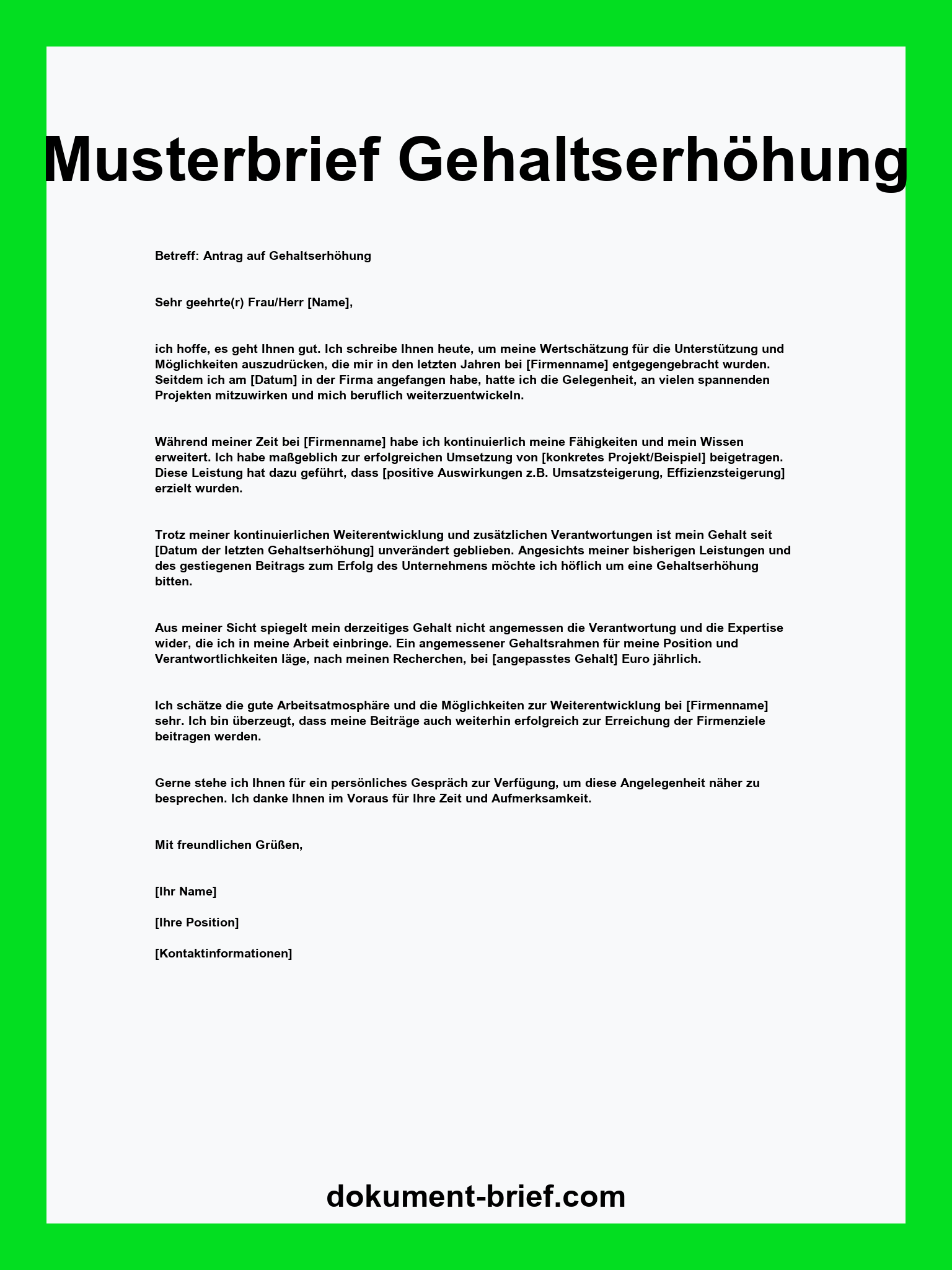 Musterbrief - Gehaltserhöhung PDF